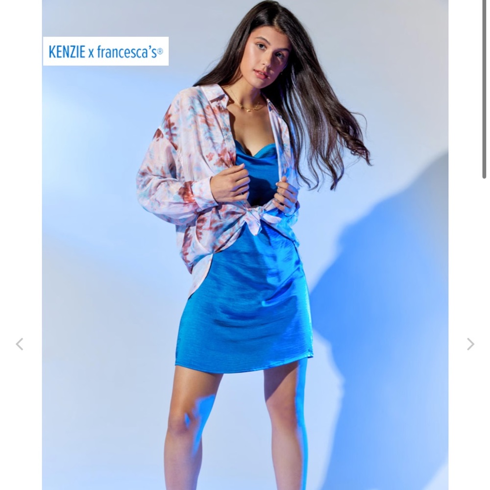 Kenzie x Francesca’s Tie Dye Button Down Shirt